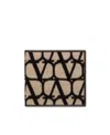 Valentino Toile Iconographe Bi-fold Wallet In Nude