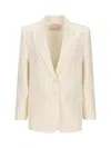 Valentino Tolie Iconographe Pattern Blazer In White
