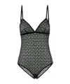 Valentino Garavani Embroidered Stretch Nylon Blend Bodysuit In Black