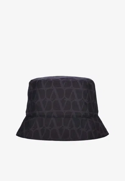 Valentino Garavani Toile Iconographe Bucket Hat In Black