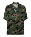 Valentino Toile Iconographe Camouflage Shirt In Black