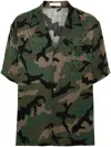 Valentino Toile Iconographe Camouflage Shirt In Green