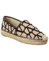 Valentino Jacquard Print Allover Espadrilles In Black