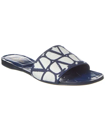 Valentino Garavani Valentino Toile Iconographe Canvas & Leather Sandal In Blue