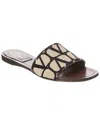 Valentino Vlogo Toile Iconographe Slides In Beige