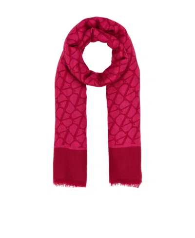 Valentino Toile Iconographe Cashmere Blend Scarf In Red