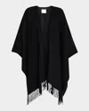 Valentino Toile Iconographe Cashmere Poncho In 0no Nero