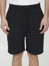 Valentino Toile Iconographe Cotton Bermuda Shorts In Black
