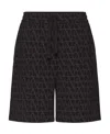 Valentino Toile Iconographe Cotton Bermuda Shorts In Black