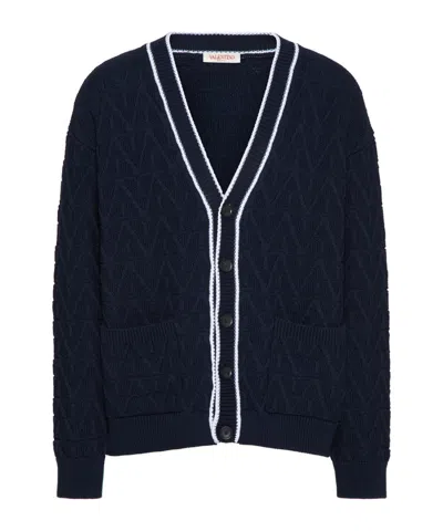 Valentino Toile Iconographe Cotton Cardigan In Black