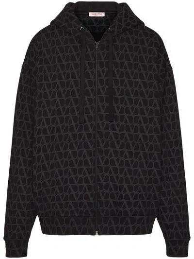 Valentino Hoodie With Toile Iconographe Print In Black