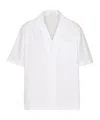 Valentino Toile Iconographe Pattern Cotton Poplin Bowling Shirt In White