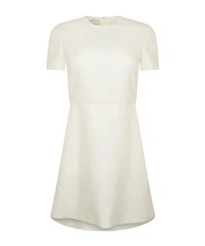 Valentino Toile Iconographe Crepe Couture Short Dress. In Metallic