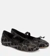 Valentino Crystal Iconographe Ballet Flats In Black