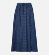 Valentino Toile Iconographe Denim Midi Skirt In Blau
