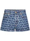 Valentino Garavani Toile Iconographe Denim Shorts In 蓝色