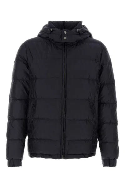 Valentino Iconographe Padded Jacket Hood In Blue