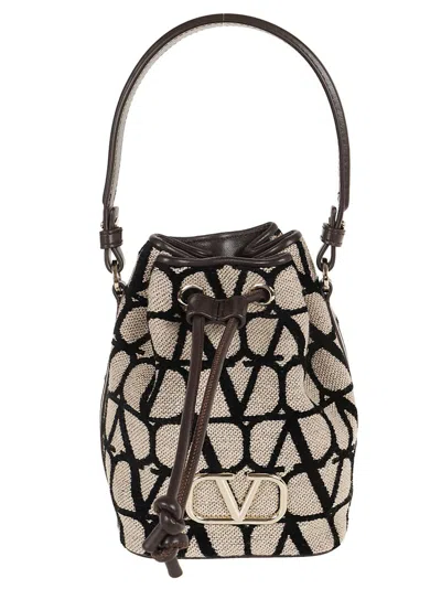 Valentino Garavani Valentino Toile Iconographe Drawstring Bucket Bag In Multi