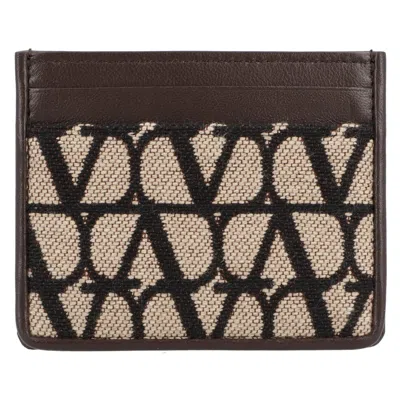Valentino Garavani Valentino Toile Iconographe Fabric Card Holder In Black