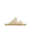 Valentino Vlogo Toile Iconographe Slide Sandal In Ivory