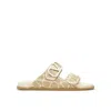 Valentino Vlogo Toile Iconographe Slide Sandal In Neutrals