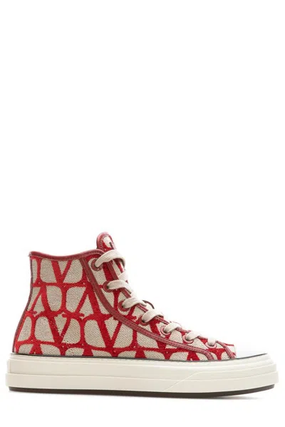 Valentino Garavani Toile Iconographe High-top Sneakers In Multi