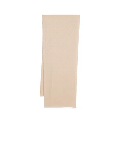 Valentino Toile Iconographe Frayed Scarf In Nude