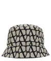 Valentino Bucket Hat | Toile Iconographe | Nylon T In Beige