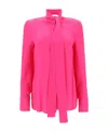 Valentino Toile Iconographe High Neck Blouse In Pink