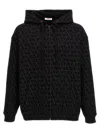 Valentino Toile Iconographe Print Zip-up Hoodie In Black