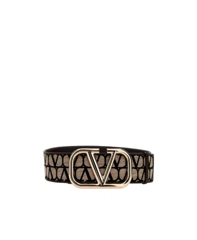 Valentino Garavani Toile Iconographe Jacquard Belt In Black