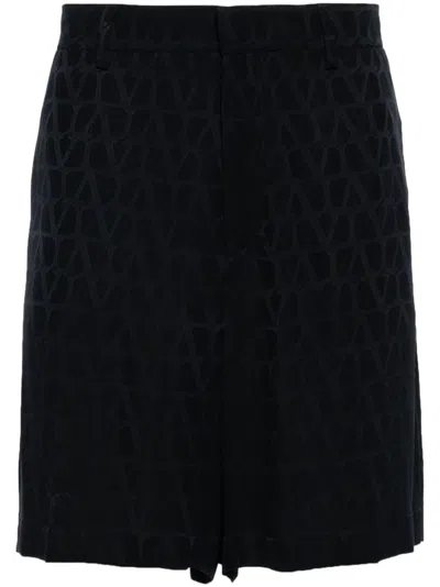 Valentino Toile Iconographe Jacquard Chino Shorts In Blue