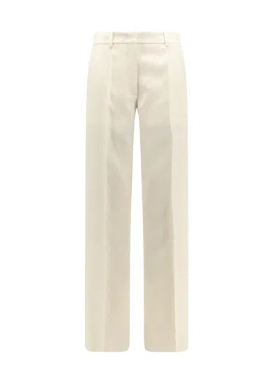 Valentino Toile Iconographe Jacquard High-waisted Trousers In White