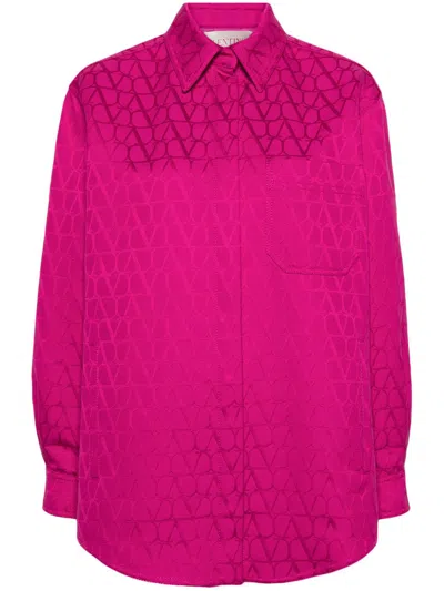 Valentino Toile Iconographe-jacquard Shirt Jacket In Rosa