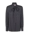 Valentino Toile Iconographe-jacquard Silk Blouse In Black