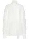 Valentino Silk Georgette Blouse With Tie Neckline In Ivory