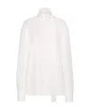Valentino Silk Georgette Blouse With Tie Neckline In White