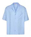 Valentino Toile Iconographe-jacquard Silk Shirt In Blue