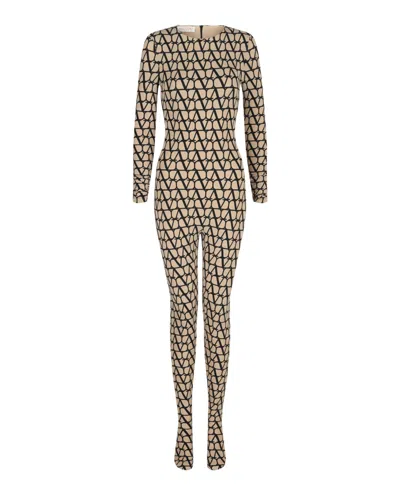 Valentino Toile Iconographe Jumpsuit In Brown