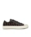Valentino Fondant Brown Vlogo Pattern Low Top Sneakers For Men In White