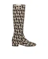 Valentino Toile Iconographe Vlogo Type Boots In Nude