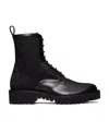 Valentino Garavani Toile Iconographe Combat Boot In Toile Iconographe Technical Fabric And Calfskin In Black