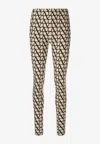 Valentino Toile Iconographe Leggings In Beige
