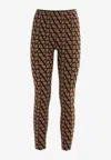 Valentino Toile Iconographe Leggings In Brown