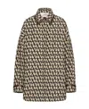 Valentino Logo Jacquard Canvas Shirt Jacket In Nude