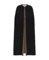Valentino Toile Iconographe Reversible Wool Cape Coat In Black