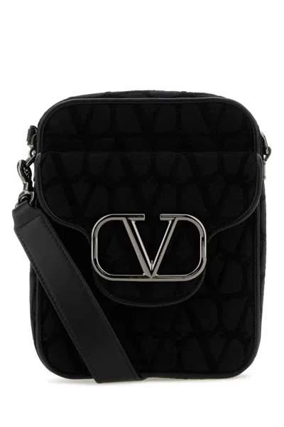 Valentino Garavani Toile Iconographe Loc Crossbody Bag In Black