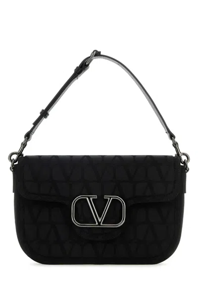 Valentino Garavani Toile Iconographe Locò Crossbody Bag In Black