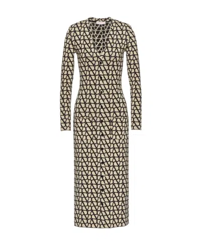 Valentino Toile Iconographe Long Cardigan In Brown