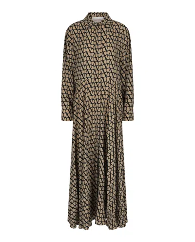 Valentino Toile Iconographe Maxi Dress In Black